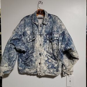 VTG FURRRINA BEBE Women's Jean Jacket Acid Wash Plus Size L Made In USA